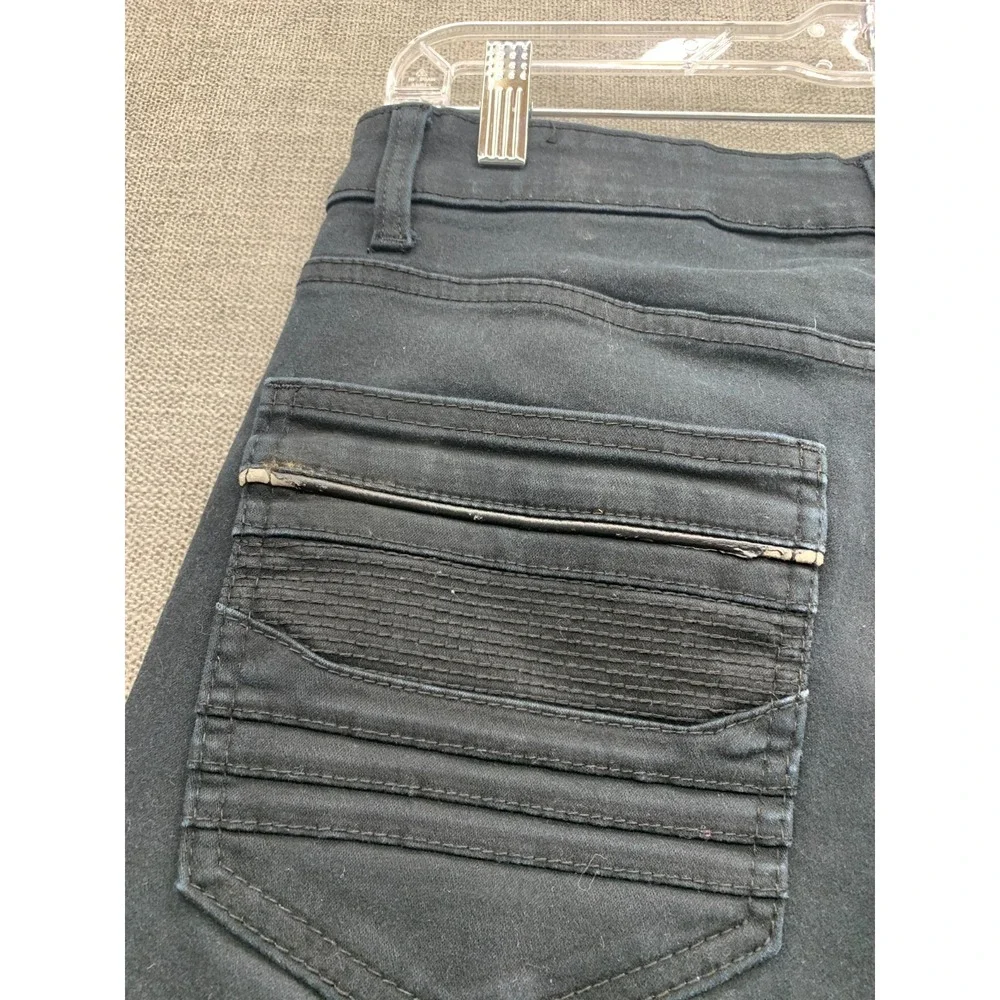 Fried Denim Jeans Mens 32x30 Black Cotton Stretch Whiskers Detail Mid Rise
